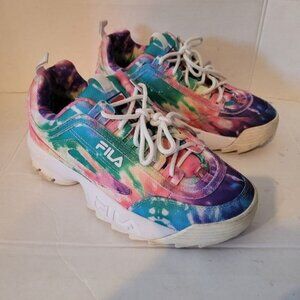 Fila Disruptor ll Shoes tie dye chunky pink Y2K Size 9